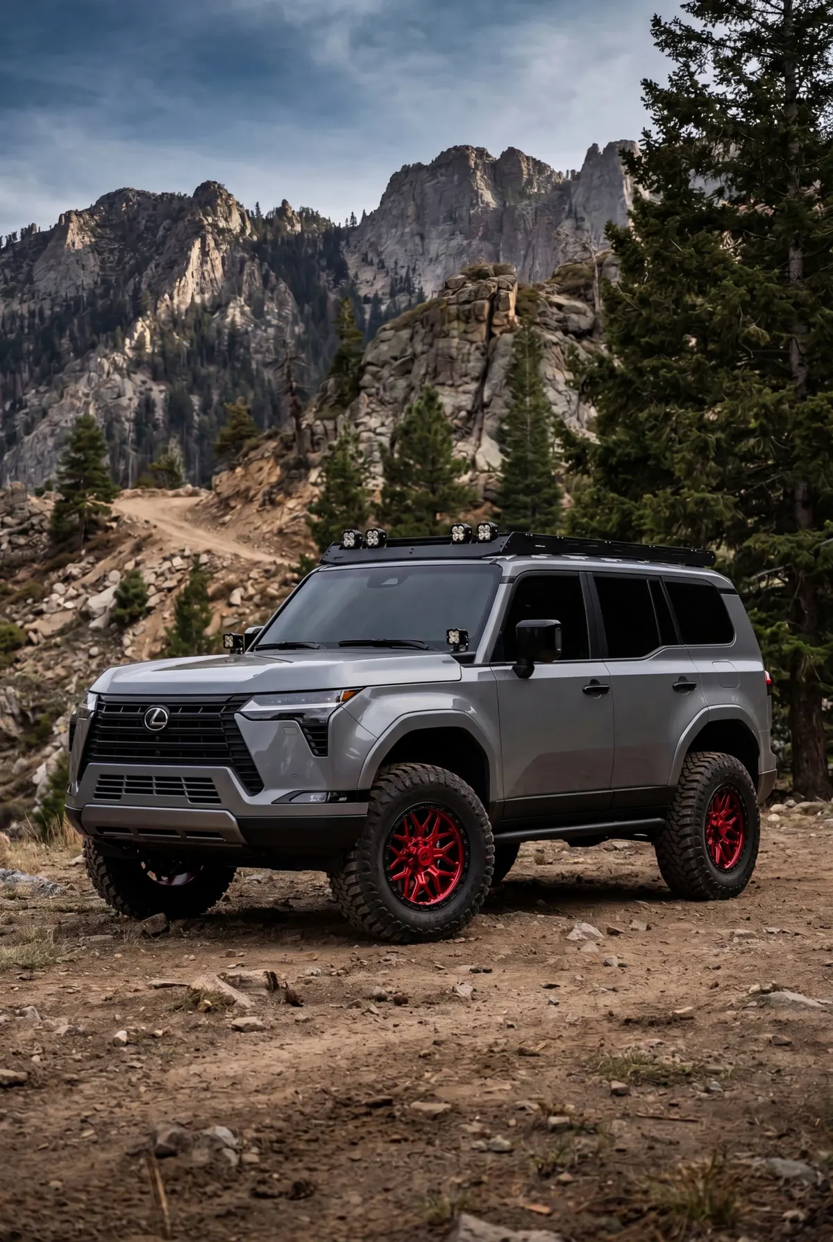 Lexus GX on GT Off-Road Revolt wheels in Inferno Red