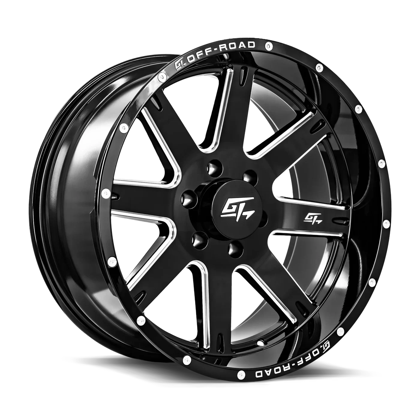 GT Off-Road Invasion wheel in Gloss Black Milled